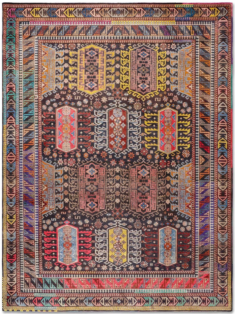 Original auf Natur-Schwarz Teppich