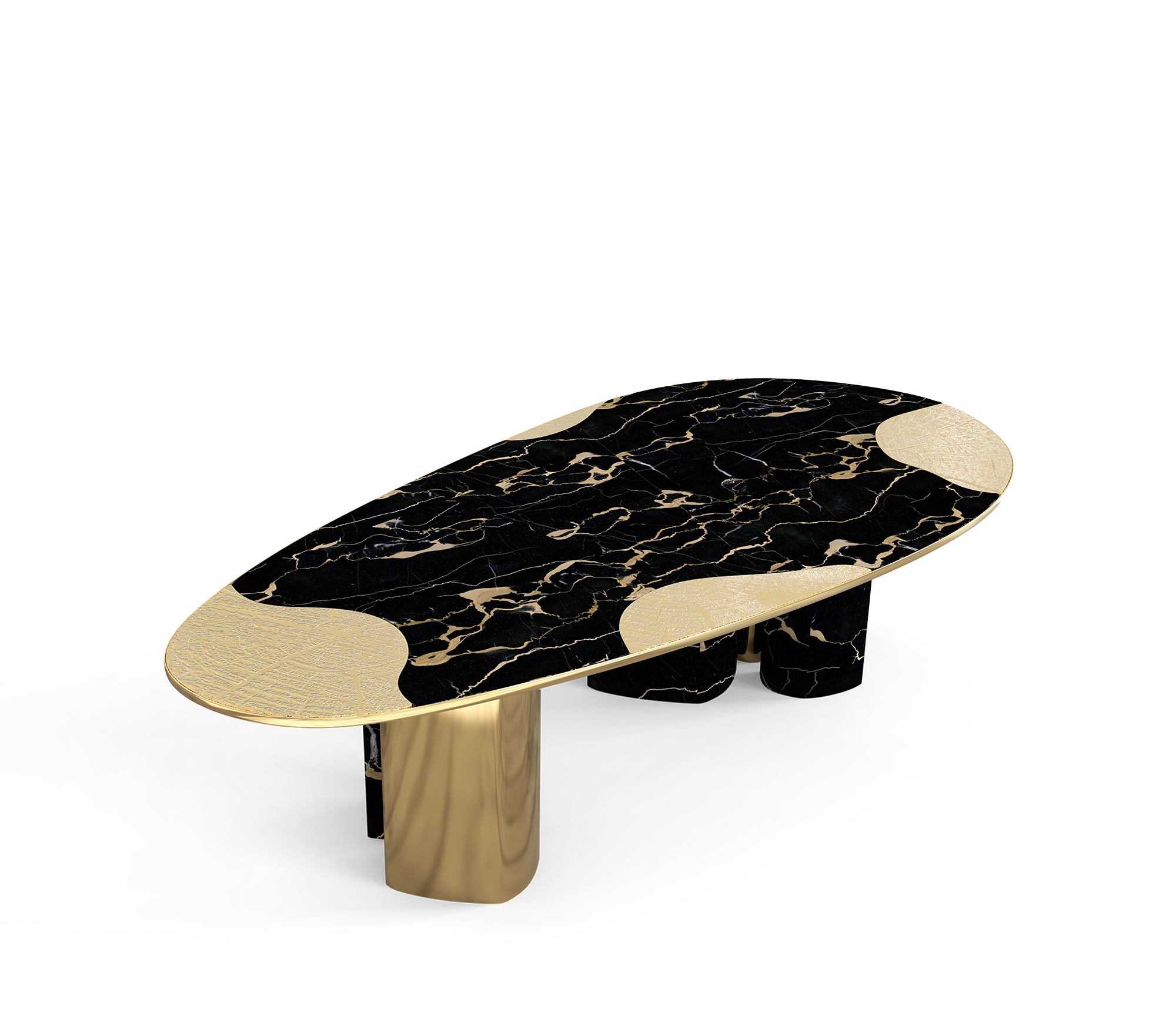 Athena Portoro Marmor & Gold Esstisch