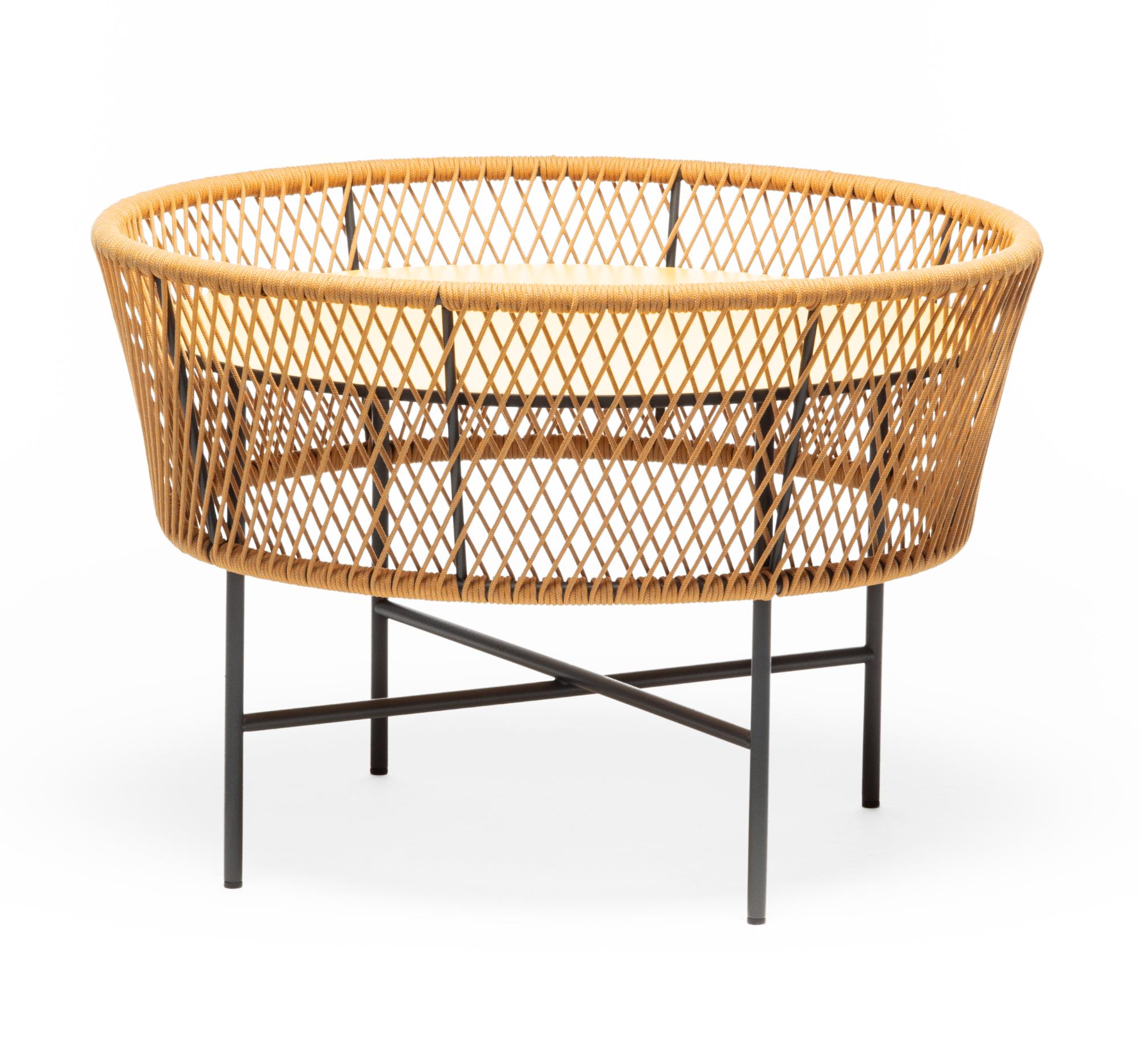Tamburo ME Runder Gelber Outdoor-Loungetisch