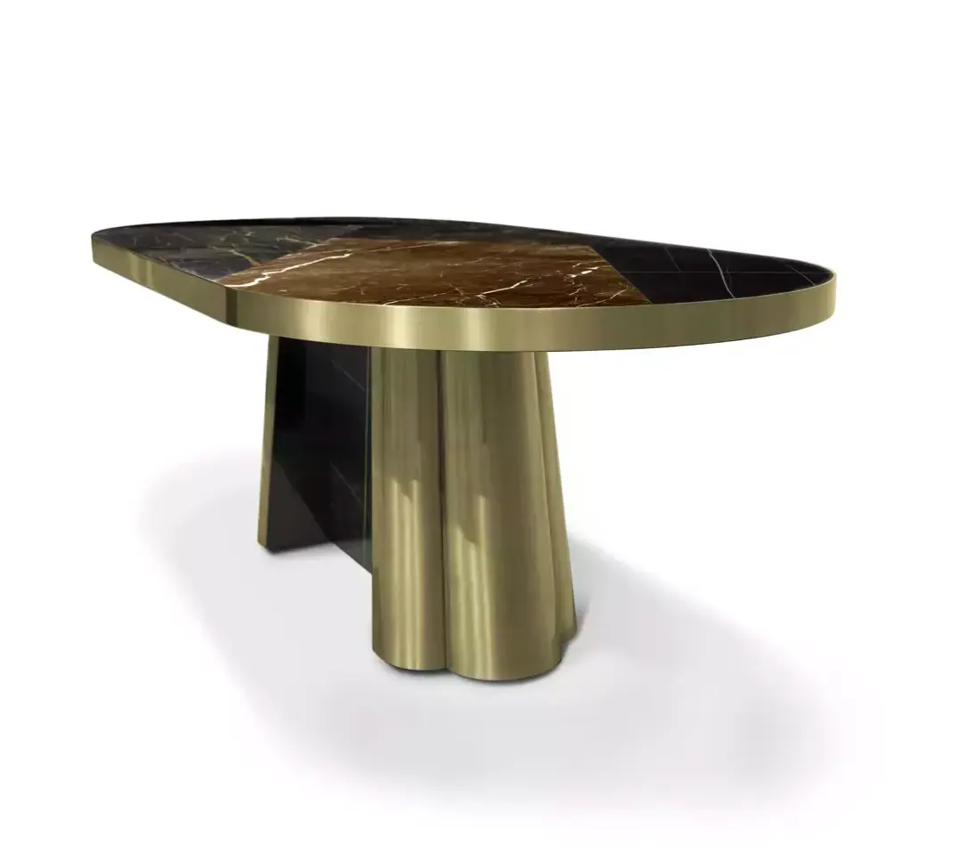 Decovita Schwarz‑Gold Granit‑Esstisch