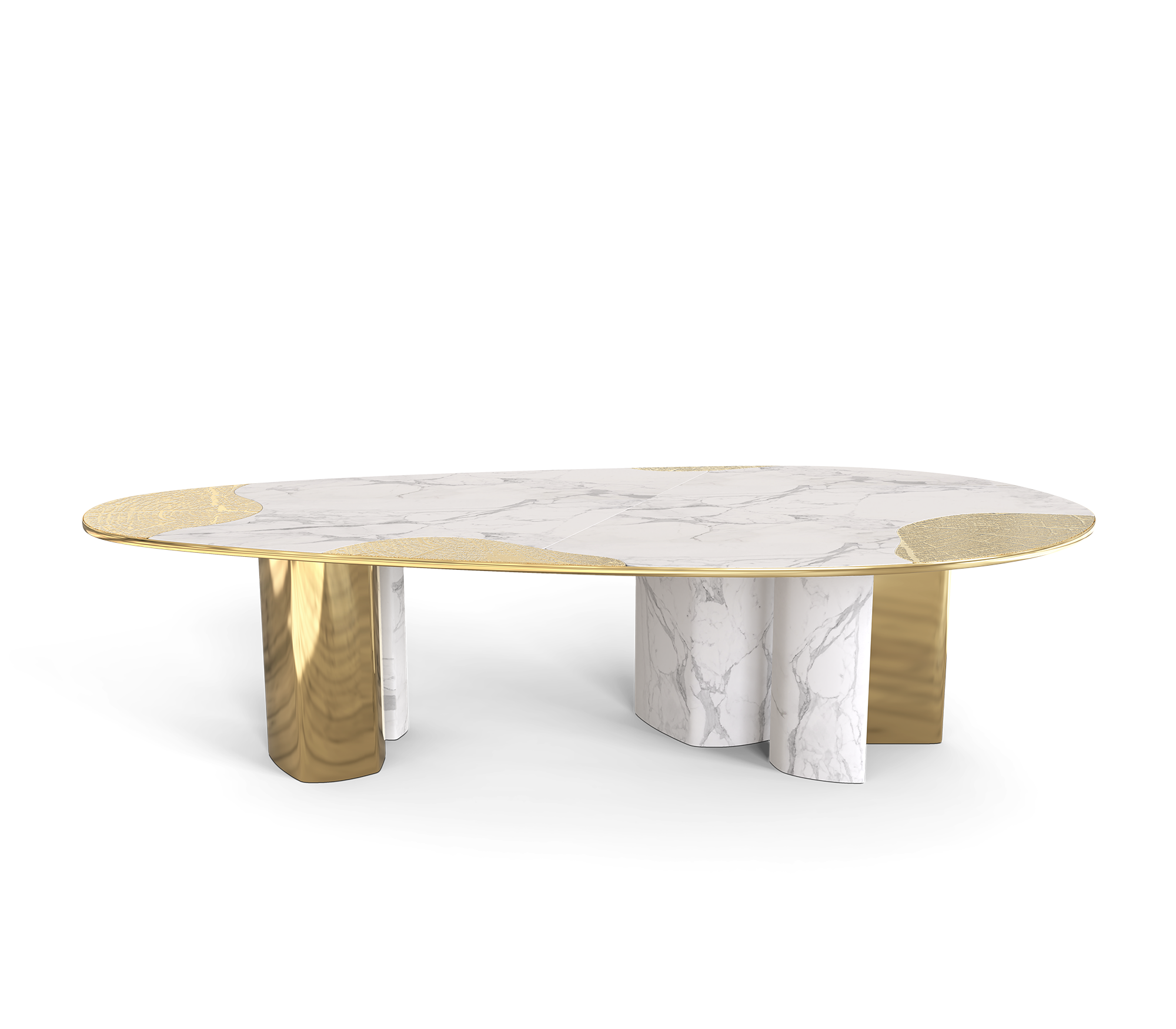 Athena Carrara Marmor & Gold Esstisch