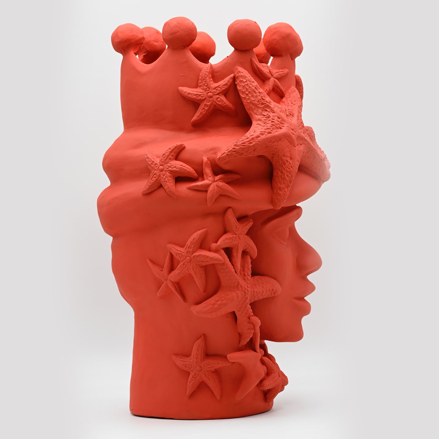 Maure‑Kopf rot handgefertigte Skulptur