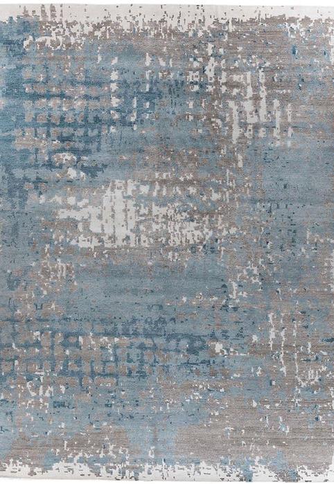 Handgeknüpfter Bambusseide Indischer Abstrakter Teppich