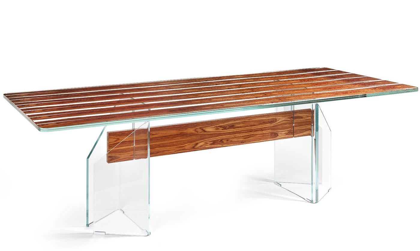 Parigi Holz & Glas Esstisch