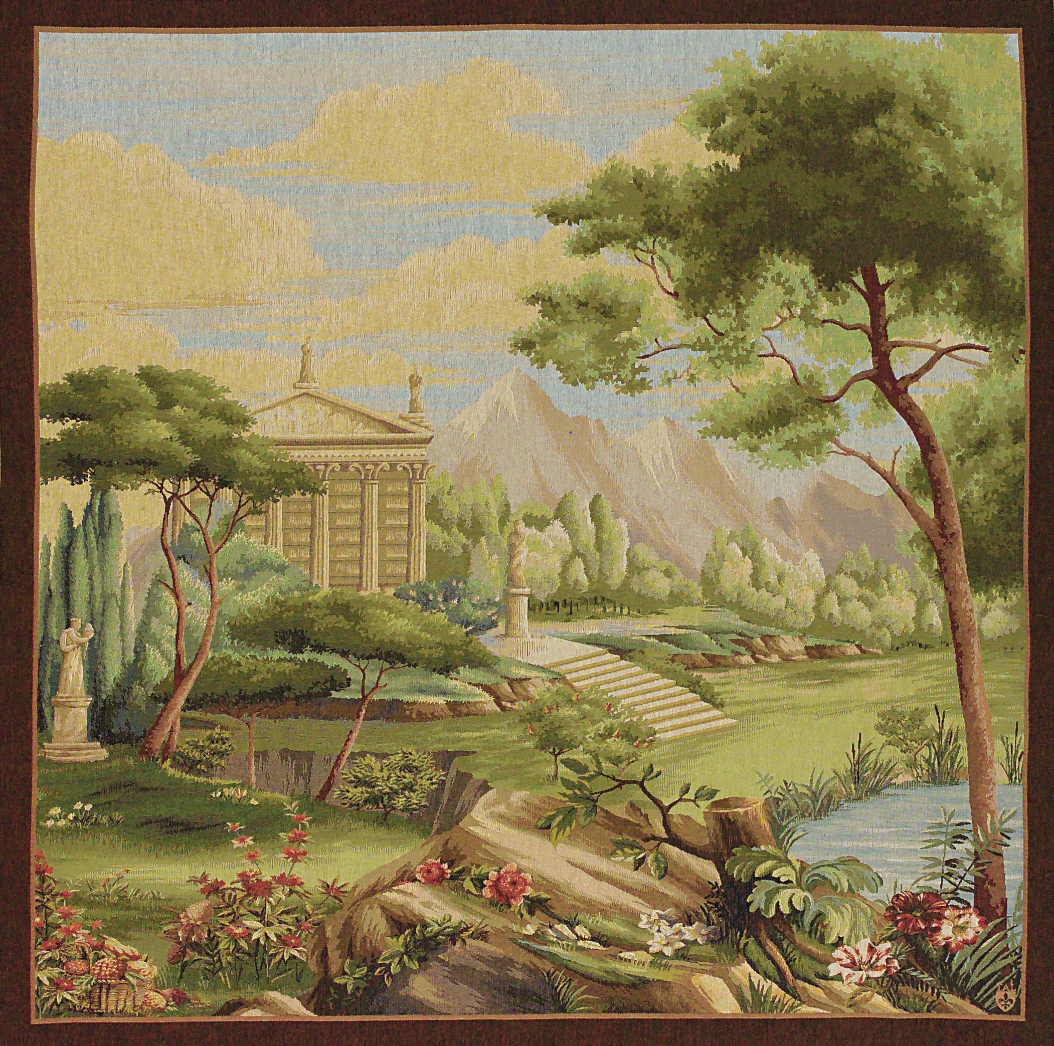 Panorama Gartenblick Wandteppich
