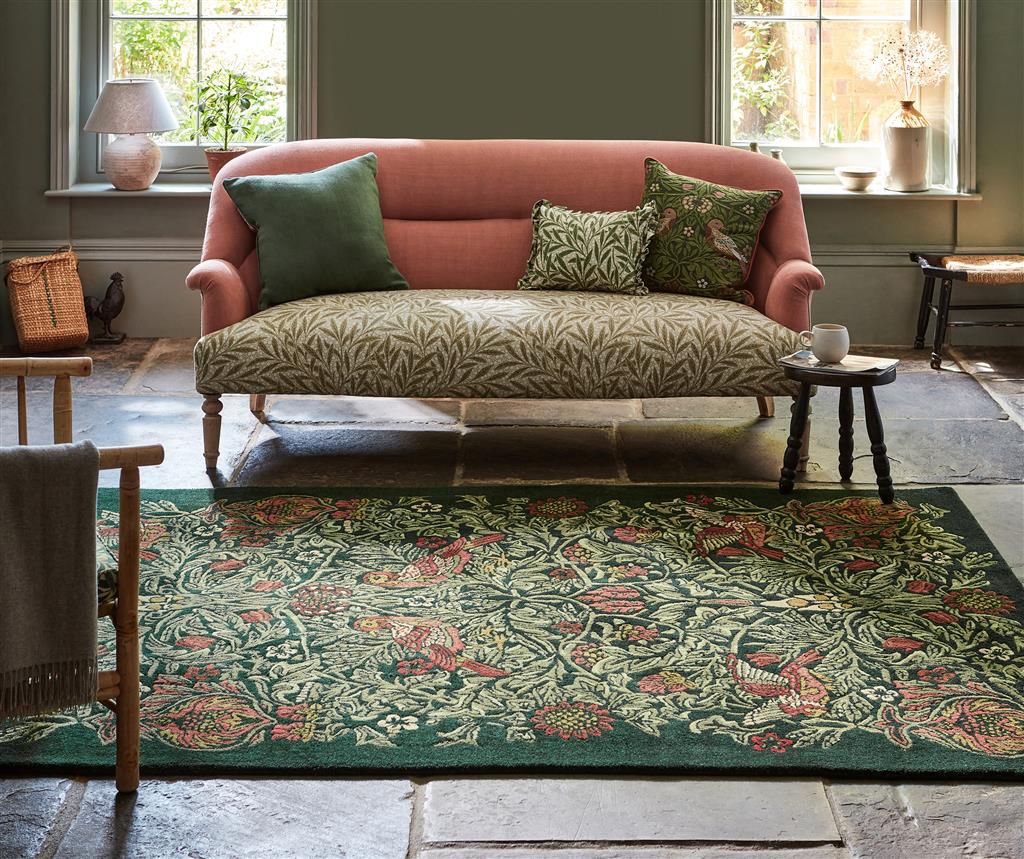 Bird Tump Grün 128307 Teppich | Größe: 250 x 350 cm