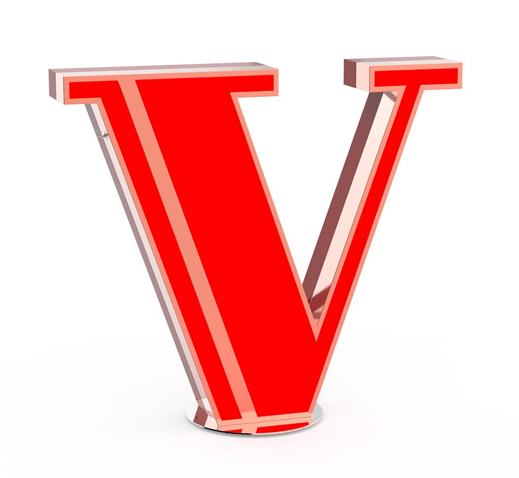 Vibrant Buchstabe V