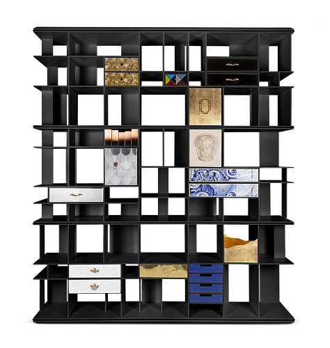 Curator Schwarzes Bücherregal