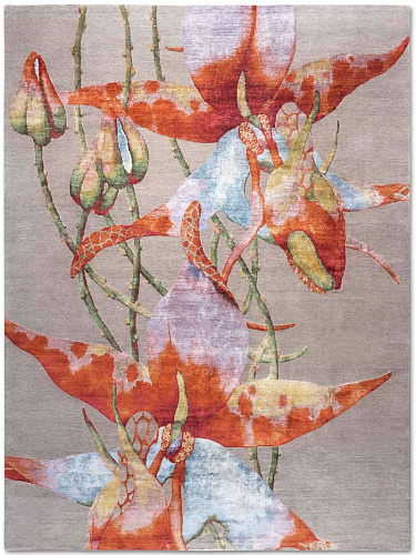 Orchid Original auf Grau‑Grün Teppich