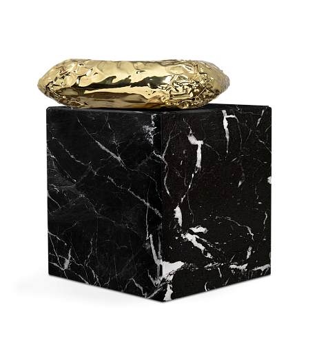 Megalith Nero Marquina‑Beistelltisch