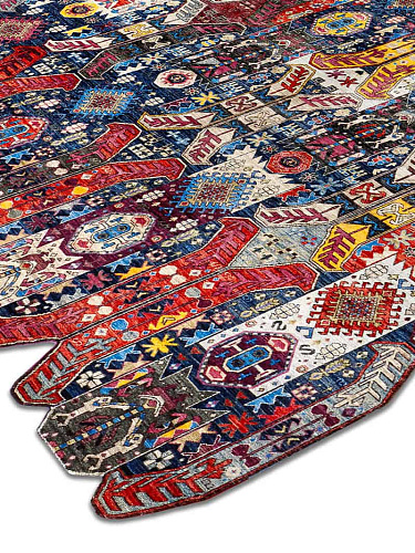 Multishape Color auf Dunkelblau 274 × 365 cm Teppich