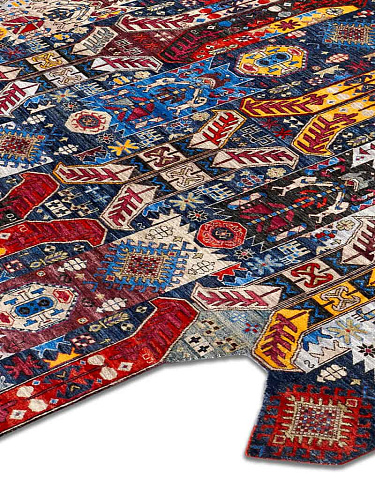 Multishape Color auf Dunkelblau 274 × 365 cm Teppich