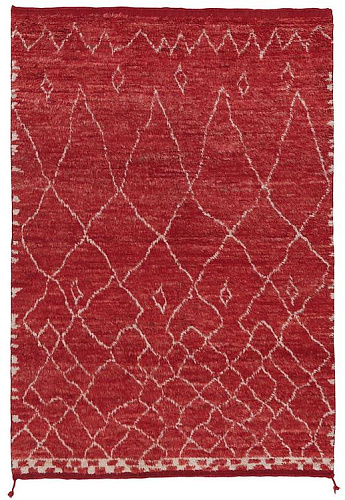 Berber Rot Hoher Flor Teppich
