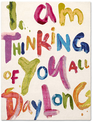 Handwriting I am thinking… Original auf Weiß Teppich