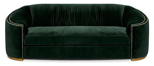 Premium Comfort Tiefgrünes Geschwungenes Sofa