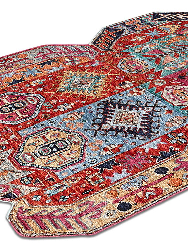Multishape Color auf Rot 92 × 183 cm Teppich