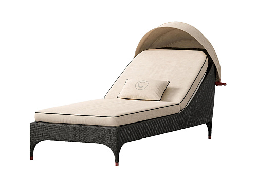 Italienische Outdoor‑Chaise‑Lounge mit Sonnendach