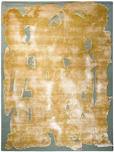 Gold auf Grau‑Grün Teppich