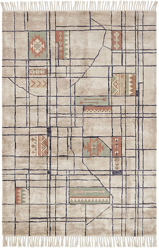 Linen Grid Warm Teppich
