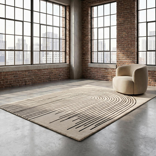 Arcade Lines Ivory Teppich