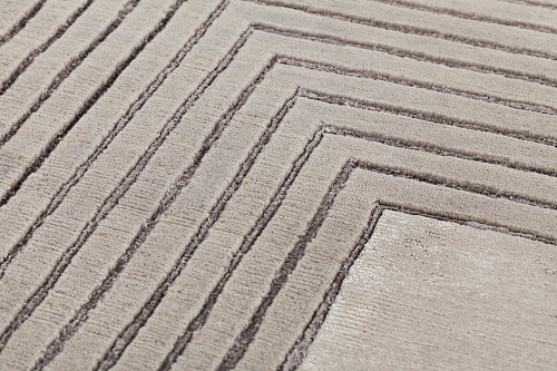 Handgeknüpfter Beige Gerahmt Teppich