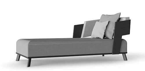Crown graue Chaise‑Longue