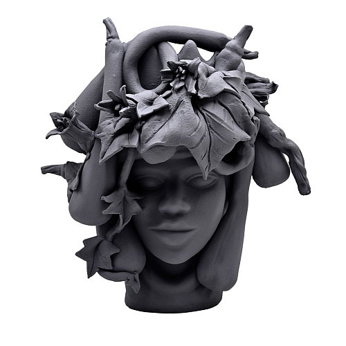 Maure‑Kopf graue Skulptur