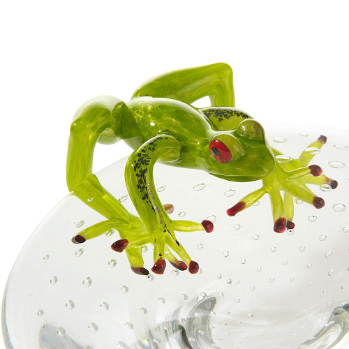 Glasschale mit Frosch