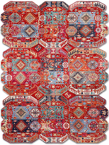 Multishape Color auf Rot 274 × 365 cm Teppich
