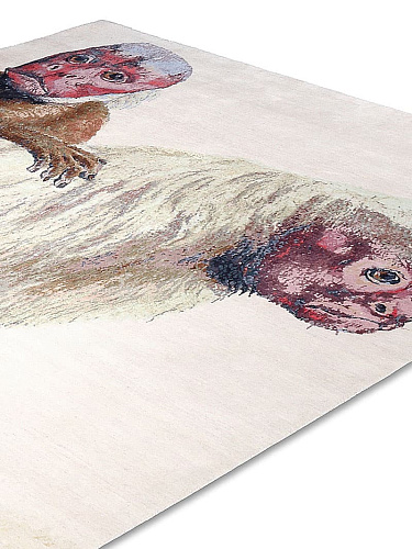 Two Monkeys Original auf Weiß Teppich