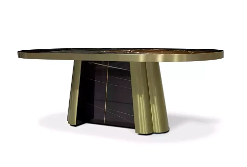 Decovita Schwarz‑Gold Granit‑Esstisch