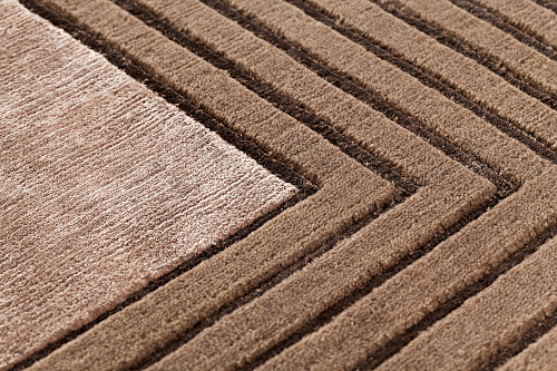 Handgeknüpfter Braun Gerahmt Teppich