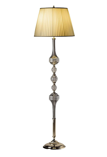 Kristall-Stehlampe mit konischem Elfenbeinschirm
