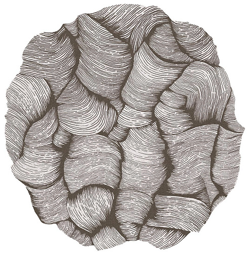 Designer Rund Taupe Teppich