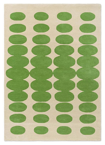 Optical Oval Green/Cream Teppich