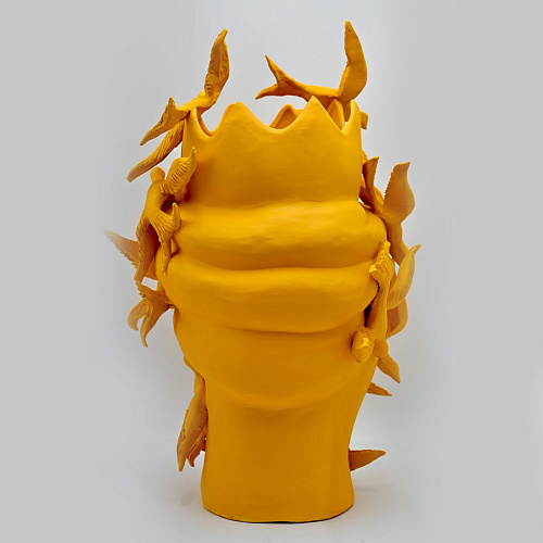 Maure‑Kopf orange Skulptur