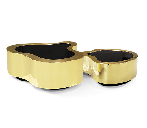 Crest Poliertes Messing Couchtisch‑Set