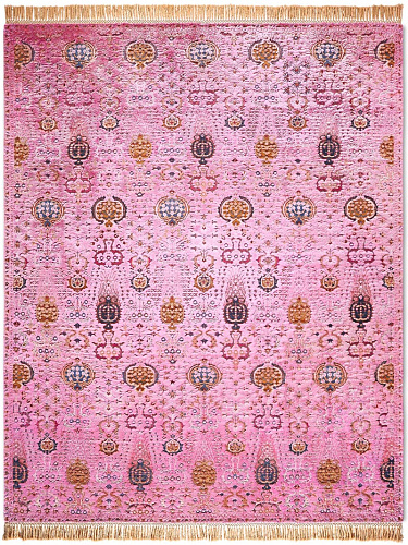 Isfahan Reverse Original auf Light Pink Teppich