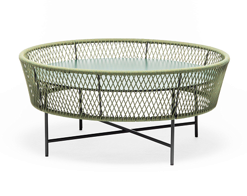 Tamburo LG Runder Grüner Outdoor-Loungetisch