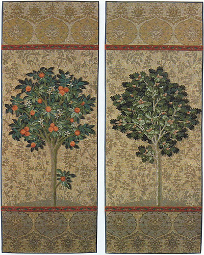 Set aus 2 Wandteppichen: Baum Wandteppich