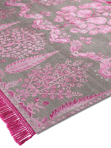 Mughal Eye Candy Pink auf Naturgrau Teppich