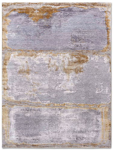 with Grass Silver White Grey auf Gold Teppich