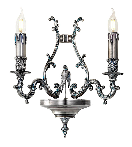 Bird Blue Silver 2-flammige Wandleuchte