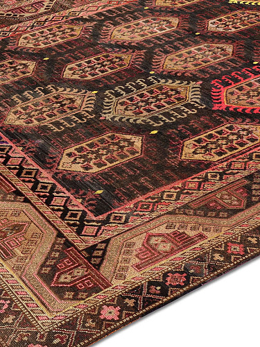 Original auf Natur-Schwarz Teppich