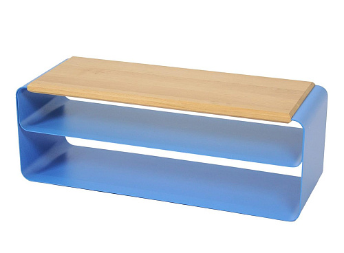 Moderne Holz-Metall-Bank