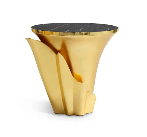 Solstice Blattgold‑Beistelltisch
