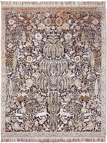 Gold auf Purpur‑Mix Teppich