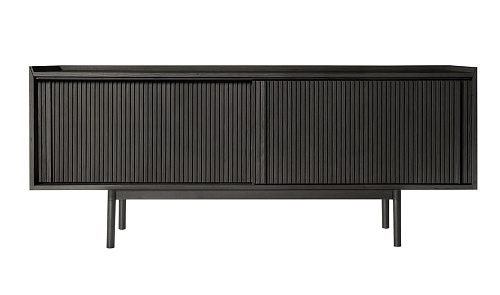 Sipario Niedriges schwarzes Sideboard mit 2 Türen