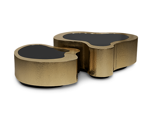 Crest Hammerschlag‑Patina Couchtisch‑Set
