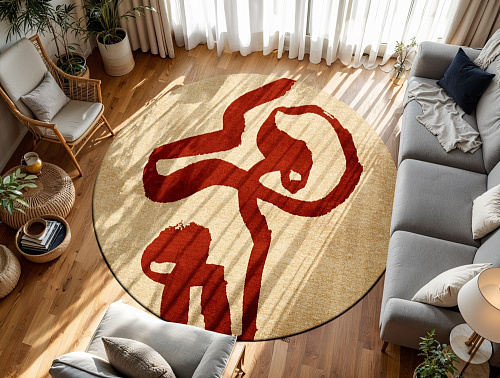 Imperial Red 9847 Runder Teppich